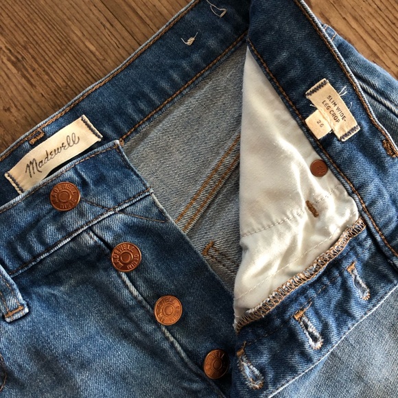 Madewell Slim Wide Leg Crop Jeans With Button Fly - Picture 5 of 8
